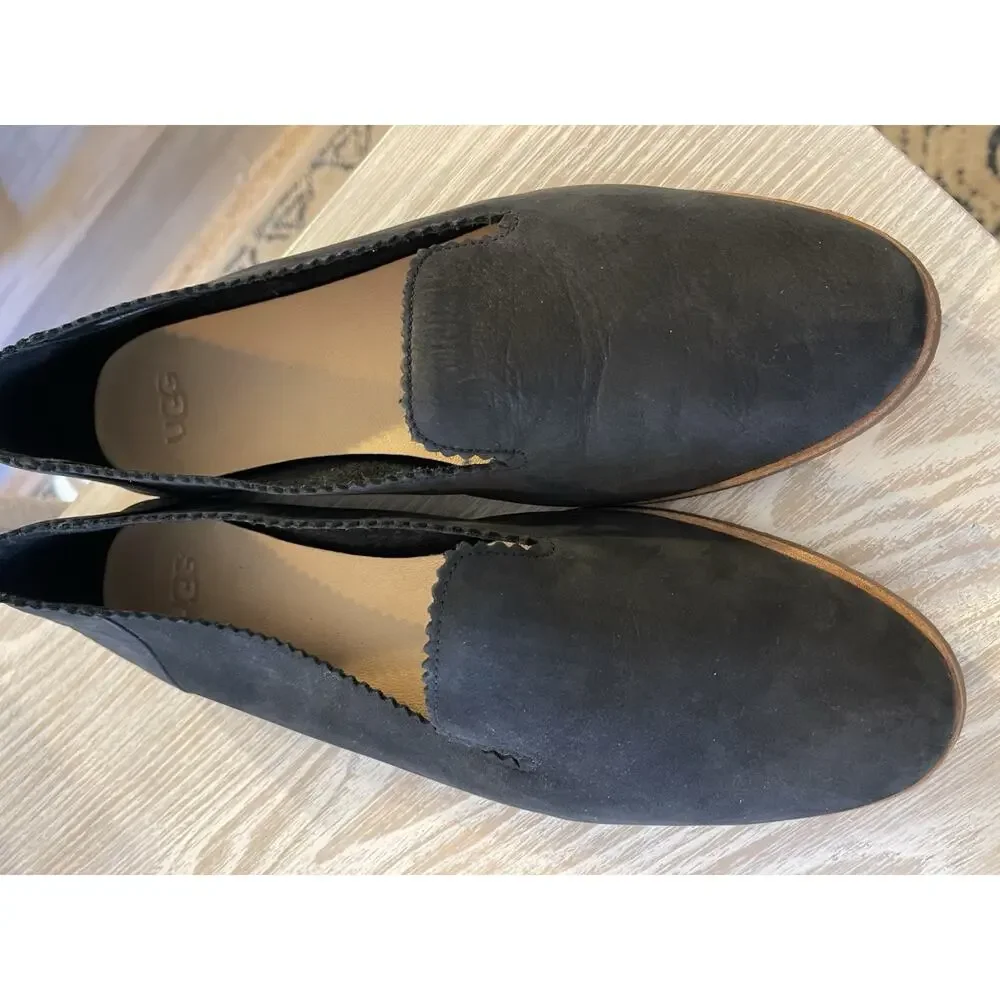 NEW UGG Vista Slip-on Flat in Black Women’s Nubuck Leather‎ Sz 11 Driving loafer